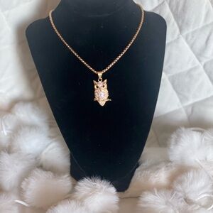 Gold Owl Pendant Necklace